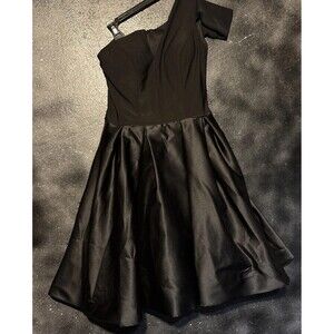 Aqua Dresses Dress, Size 2 Black One Shoulder Black Tulle Feminine Summer Party